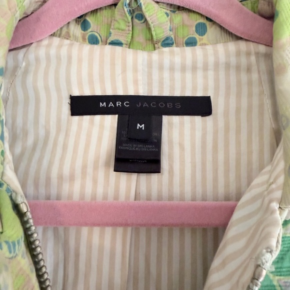 Vintage Marc Jacobs Mod Green Floral Pattern Trench Coat - Picture 2 of 8